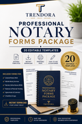 Professional Notary Forms Package – 20 Editable Templates